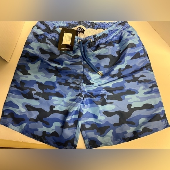 Bohooman Men’s Blue Camouflage swim shorts board shorts Brand New - Picture 1 of 3